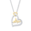 Thumbnail Image 1 of Heartbeat Necklace 1/15 ct tw Diamonds Sterling Silver & 10K Yellow Gold