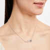 Thumbnail Image 2 of Paw Heartbeat Necklace 1/20 cttw Black Diamonds Sterling Silver