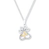 Thumbnail Image 1 of Paw Necklace 1/20 ct tw Diamonds Sterling Silver & 10K Yellow Gold