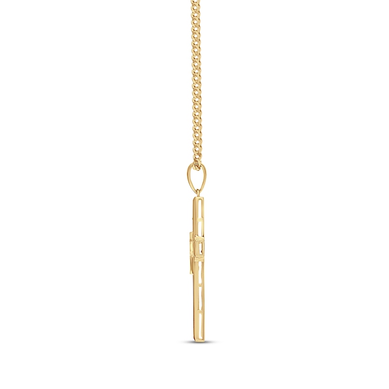 Main Image 2 of Men's Diamond Cross Necklace 3/8 ct tw 10K Yellow Gold 22&quot;