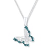Thumbnail Image 1 of Butterfly Necklace 1/15 ct tw Diamonds Sterling Silver