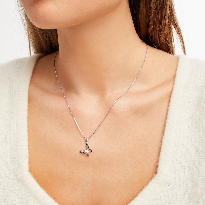 Main Image 2 of Butterfly Necklace 1/15 ct tw Diamonds Sterling Silver