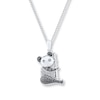 Thumbnail Image 1 of Panda Necklace 1/8 ct tw Diamonds Sterling Silver