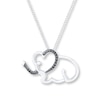 Thumbnail Image 0 of Black Diamond Elephant Necklace 1/20 ct tw Sterling Silver
