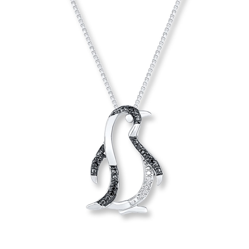 Main Image 1 of Penguin Necklace 1/20 ct tw Diamonds Sterling Silver
