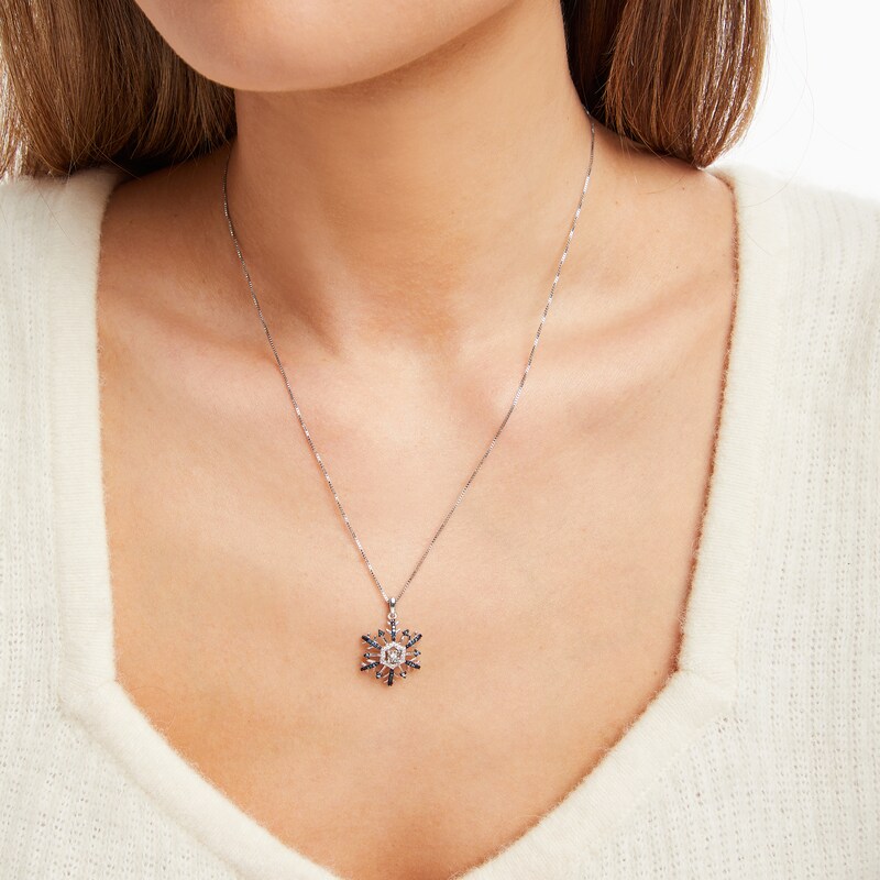 Main Image 2 of Snowflake Necklace 1/5 ct tw Diamonds Sterling Silver