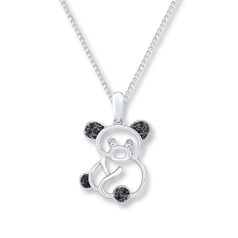 Teddy Bear Necklace 1/20 ct tw Diamonds Sterling Silver | Kay