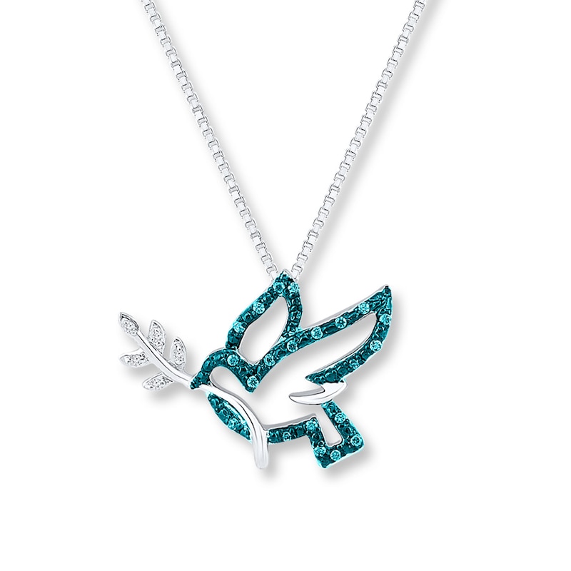 Main Image 1 of Dove Necklace 1/10 ct tw Diamonds Sterling Silver