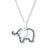 Thumbnail Image 0 of Elephant Necklace 1/10 ct tw Diamonds Sterling Silver