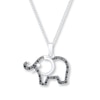 Thumbnail Image 1 of Elephant Necklace 1/10 ct tw Diamonds Sterling Silver