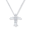 Thumbnail Image 1 of Petite Diamond Plane Necklace 1/20 carat tw 10K White Gold