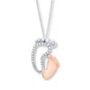 Thumbnail Image 0 of Footprints Necklace 1/8 ct tw Diamonds 10K Two-Tone Gold