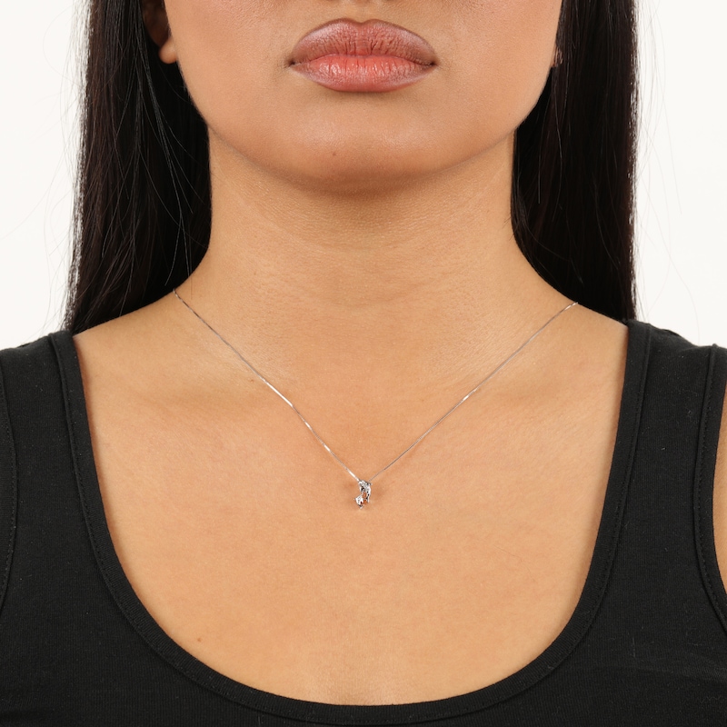 Main Image 2 of Diamond Dolphin Necklace 10K White Gold