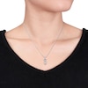 Thumbnail Image 2 of Diamond Owl Necklace 1/20 ct tw Round-cut 10K White Gold