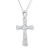 Thumbnail Image 1 of Cross Necklace 1/2 ct tw Diamonds 14K White Gold