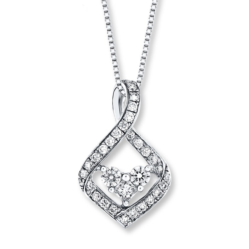 Diamond Necklace 1/4 carat tw 10K White Gold