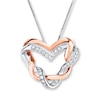 Thumbnail Image 0 of Heart Necklace 1/5 ct tw Diamonds 10K Two-Tone Gold