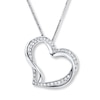 Thumbnail Image 0 of Heart Necklace 1/6 ct tw Diamonds 10K White Gold