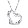 Thumbnail Image 1 of Heart Necklace 1/6 ct tw Diamonds 10K White Gold