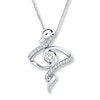 Thumbnail Image 1 of Swan Necklace 1/4 ct tw Diamonds 10K White Gold