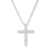 Thumbnail Image 1 of Cross Necklace 1/3 ct tw Diamonds 10K White Gold