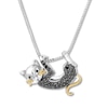 Thumbnail Image 1 of Black Diamond Cat Necklace 1/5 ct tw Sterling Silver & 10K Yellow Gold