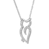Thumbnail Image 3 of Diamond Owl Necklace 1/10 ct tw Round-cut 10K White Gold
