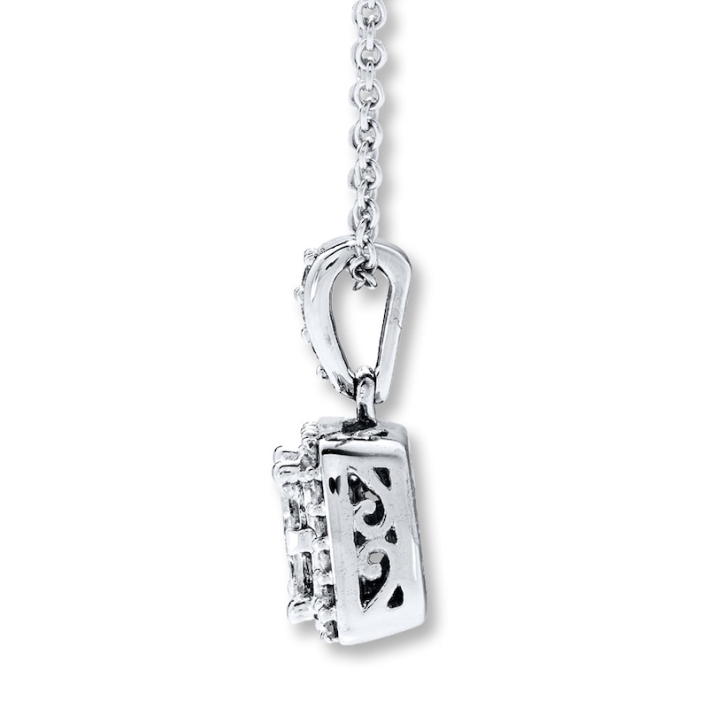 Diamond Necklace 1/2 ct tw Princess-cut & Round 14K White Gold