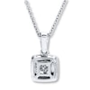 Thumbnail Image 3 of Diamond Necklace 1/2 ct tw Princess-cut & Round 14K White Gold