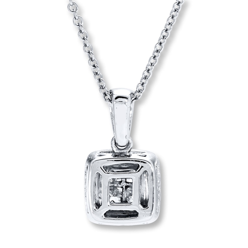 Diamond Necklace 1/2 ct tw Princess-cut & Round 14K White Gold