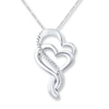 Thumbnail Image 0 of Heart Necklace Diamond Accents Sterling Silver