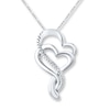 Thumbnail Image 1 of Heart Necklace Diamond Accents Sterling Silver