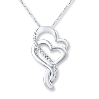 Heart Necklace Diamond Accents Sterling Silver