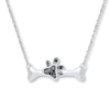 Thumbnail Image 0 of Dog Bone Necklace 1/20 ct tw Diamonds Sterling Silver 18"