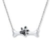 Thumbnail Image 1 of Dog Bone Necklace 1/20 ct tw Diamonds Sterling Silver 18&quot;
