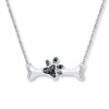 Thumbnail Image 0 of Dog Bone Necklace 1/20 ct tw Diamonds Sterling Silver 18"