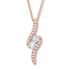 Thumbnail Image 0 of Ever Us Two-Stone Necklace 3/4 ct tw Diamonds 14K Rose Gold