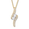 Thumbnail Image 0 of Ever Us Two-Stone Necklace 1/2 ct tw Round-cut Diamonds 14K Yellow Gold 19"