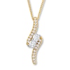 Thumbnail Image 1 of Ever Us Two-Stone Necklace 1/2 ct tw Round-cut Diamonds 14K Yellow Gold 19"
