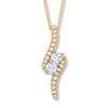 Thumbnail Image 0 of Ever Us Two-Stone Necklace 3/4 ct tw Diamonds 14K Yellow Gold