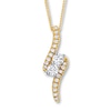 Thumbnail Image 1 of Ever Us Two-Stone Necklace 3/4 ct tw Diamonds 14K Yellow Gold