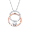 Diamond Circles Necklace 1/4 ct tw Round-cut 10K Two-Tone Gold