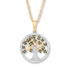 Thumbnail Image 0 of Tree Necklace 1/5 ct tw Green Diamonds 10K Yellow Gold