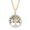 Thumbnail Image 1 of Tree Necklace 1/5 ct tw Green Diamonds 10K Yellow Gold