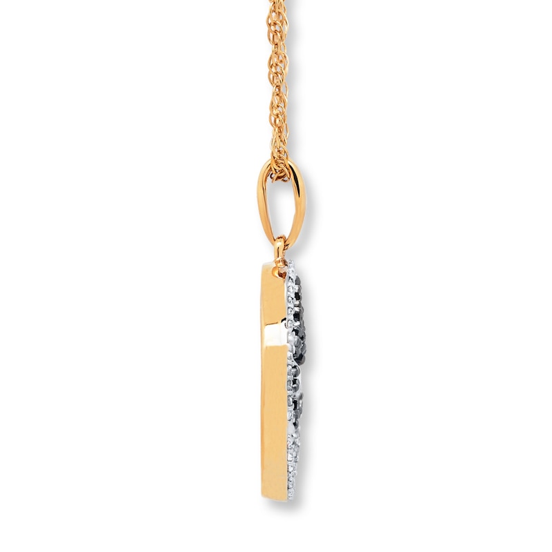 Main Image 2 of Tree Necklace 1/5 ct tw Green Diamonds 10K Yellow Gold