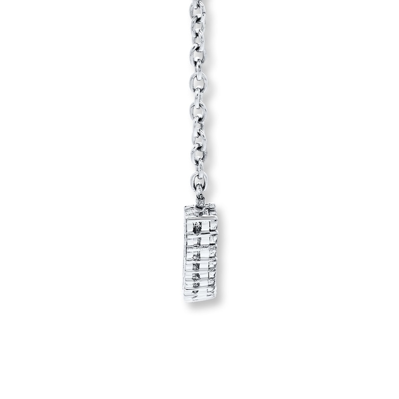 Diamond Bar Necklace Sterling Silver