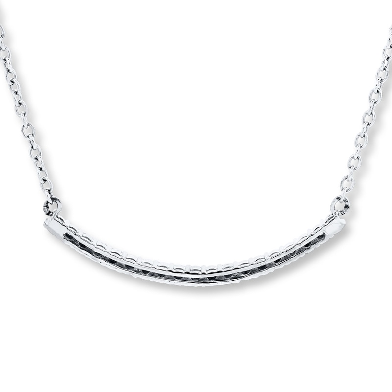 Main Image 4 of Diamond Bar Necklace Sterling Silver