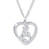 Thumbnail Image 1 of Mother and Child Necklace 1/20 ct tw Diamonds Sterling Silver