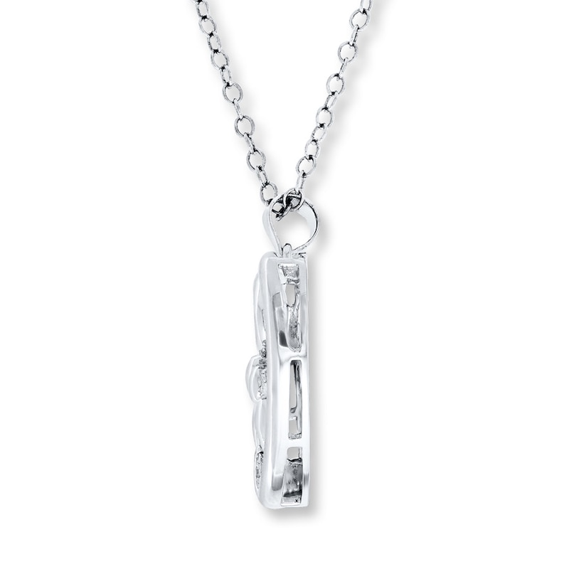 Main Image 2 of Mother and Child Necklace 1/20 ct tw Diamonds Sterling Silver