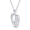 Thumbnail Image 3 of Mother and Child Necklace 1/20 ct tw Diamonds Sterling Silver